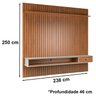 Home Para Sala De Estar 250cm TV 75 Polegadas 61X Off White Nature Tebar - 4