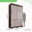 Ver imagem 5 de Guarda Roupa com Pés 2 Portas 6 Gavetas Luana