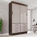 Ver imagem 2 de Guarda Roupa com Pés 2 Portas 6 Gavetas Luana