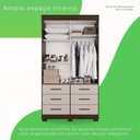 Ver imagem 6 de Guarda Roupa com Pés 2 Portas 6 Gavetas Luana