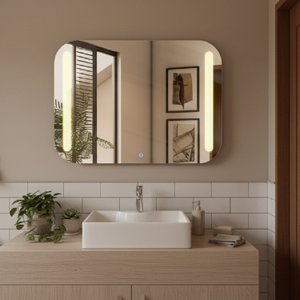 Espelho Retangular 50x70cm Touch Led 3000k Crys Reduna