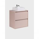 Ver imagem 6 de Gabinete para Banheiro Rosa Dubai com 1 Porta e 1 Gaveta em MDF 60cm Rosa com Cuba e Espelho On
