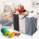 Ver imagem 2 de Cesto de Roupas Multiuso com 3 Compartimentos Versátil e Prático
