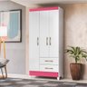 Guarda Roupa 3 Portas Lima Branco Rosa 951440 Moval - 2