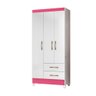Guarda Roupa 3 Portas Lima Branco Rosa 951440 Moval - 1