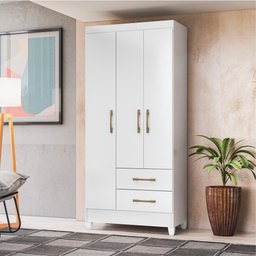 Guarda Roupa 3 Portas Lima Branco Rosa 951440 Moval - 5