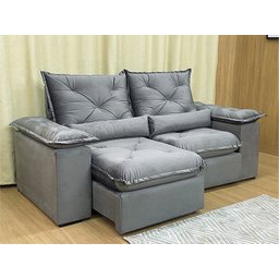 Sofá Retrátil Reclinável 1,80 m Cinza 502 Zuqui Plus - 4