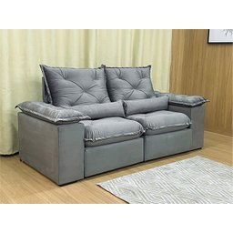 Sofá Retrátil Reclinável 1,80 m Cinza 502 Zuqui Plus - 5