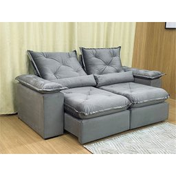 Sofá Retrátil Reclinável 1,80 m Cinza 502 Zuqui Plus - 3