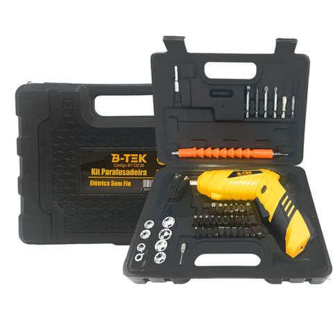 Kit Mini Parafusaderia 28 Bits + 8 Soquetes sem Fio Recarregável Usb