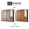 Guarda Roupa Casal Laredo 4 Portas Flex Nogueira/nude Prime com Espelho - Demartêz - 4