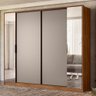 Guarda Roupa Casal Laredo 4 Portas Flex Nogueira/nude Prime com Espelho - Demartêz - 2