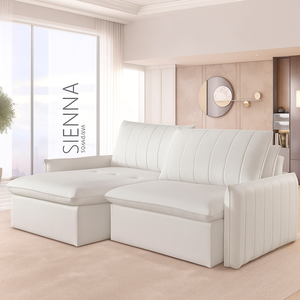 Sofá Cama Siena Linho Bege Retrátil Reclinável:230