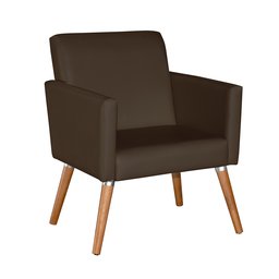 Poltrona Corino Cristal para Sala de Jantar Luxo Recepção:marrom Corino - 2