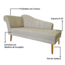 Ver imagem 7 de Recamier Divã Pés Palito para Sala Cecilia 1.60cm Corano Bege - Incasa Decor