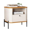 Ver imagem 3 de Mesa de Cabeceira Curva 1 Gaveta e 1 Nicho Pés e Puxadores em Metal 45cm Tucupí