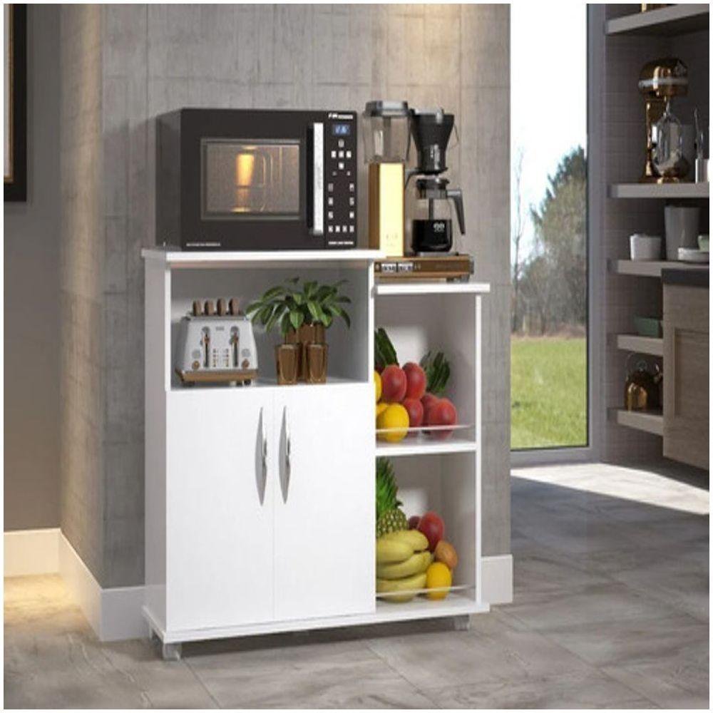 Fruteira Branca Para Armazenamento Cozinha Com Rodas - 1