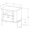 Ver imagem 4 de Mesa de Cabeceira Curva 1 Gaveta e 1 Nicho Pés e Puxadores em Metal 45cm Tucupí Bege