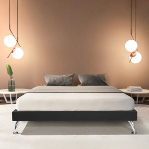 Base Cama Box King Casal Japonesa 195cm em Veludo Preto
