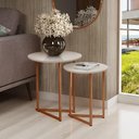 Ver imagem 6 de Mesa Lateral de Sala Pé de Ferro Sofá Apoio Canto Moderna