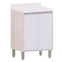 Ver imagem 1 de Balcão para Cozinha Modulada 60 Cm 2 Portas Atenas Cinza Cristal