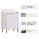 Ver imagem 2 de Balcão para Cozinha Modulada 60 Cm 2 Portas Atenas Cinza Cristal