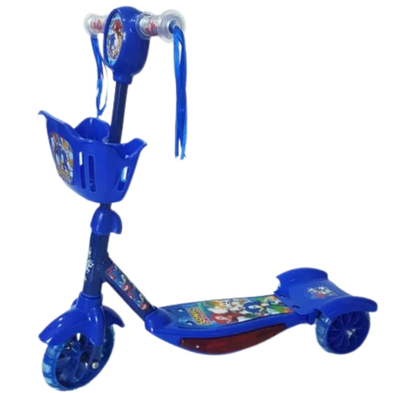 Patinete Infantil 03 Rodas com Cesta,musica,luz Personagem:sonic - 7