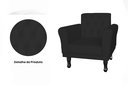 Ver imagem 4 de Kit 2 Poltronas Decorativa Classic Suede Preto Pés Madeira Ms Decor