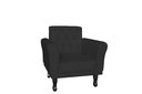 Ver imagem 2 de Kit 2 Poltronas Decorativa Classic Suede Preto Pés Madeira Ms Decor