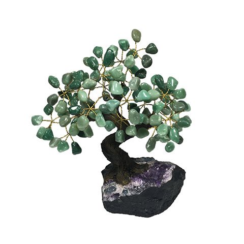 Árvore Quartzo Verde 24 Galhos e 120 Pedras - Altura 18 Cm