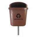 Ver imagem 1 de Cesto Individual Lixeira Coleta Seletiva 40 Litros Com Poste:Vermelho