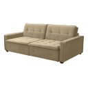 Ver imagem 1 de Sofá Cama Reclinável 3 Lugares Filadélfia Veludo Cinza Trovão - Meu Estofado