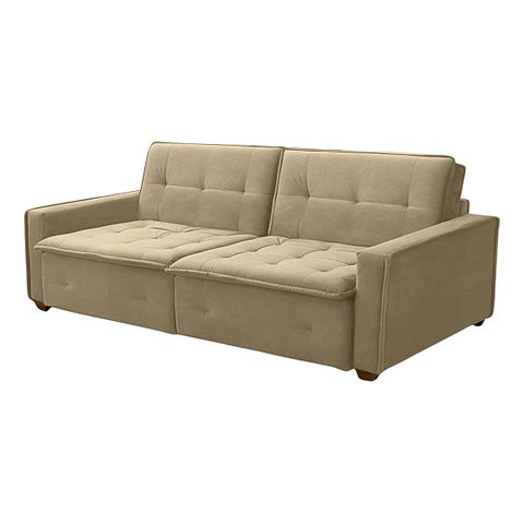 Sofá Cama Reclinável 3 Lugares Filadélfia Veludo Cinza Trovão - Meu Estofado