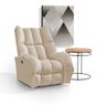 Poltrona Elétrica Rayka para Sala de Estar Veludo Bege Base em Ferro - 1