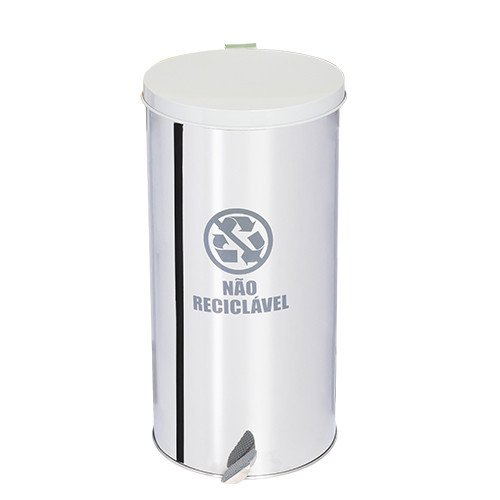 Lixeira Coleta Seletiva Pedal 95l de Aço Inox - Vermelho - 2
