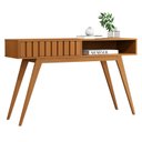Ver imagem 3 de Aparador Ripado 1 Gaveta com Pés em Madeira Maciça 100% MDF 136cm Açaí Marrom