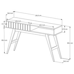 Aparador Ripado Açaí com 1 Gaveta 136cm - 5