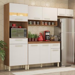 Armário de Cozinha Compacta com Balcão Multimóveis Cr20234 Amêndola/branco - 2