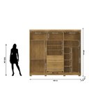 Ver imagem 4 de Guarda Roupa Casal MDF 6 Portas 4 Gavetas com Espelho Dubai Ouro Marrom/Nature/Alasca