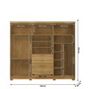 Ver imagem 5 de Guarda Roupa Casal MDF 6 Portas 4 Gavetas com Espelho Dubai Ouro Marrom/Nature/Alasca