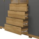 Ver imagem 6 de Guarda Roupa Casal MDF 6 Portas 4 Gavetas com Espelho Dubai Ouro Marrom/Nature/Alasca