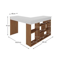 Mesa de Escritório em L 8 Nichos Montecello Yescasa - 3