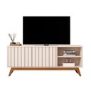 Ver imagem 2 de Rack para TV até 60 Polegadas Ripada Retrô Pés em Madeira Maciça 100% MDF 140cm Linha Açaí Off White
