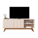 Ver imagem 2 de Rack para TV até 60 Polegadas Ripada Retrô Pés em Madeira Maciça 100% MDF 140cm Linha Açaí Off White