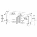 Ver imagem 3 de Rack para TV até 60 Polegadas Ripada Retrô Pés em Madeira Maciça 100% MDF 140cm Linha Açaí Off White