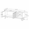 Rack para TV até 60 Polegadas 140cm 100% MDF Pés Madeira Maciça - 3