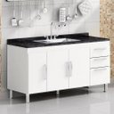 Ver imagem 1 de Gabinete De Pia 1,50m - Quarta Divisão:Branco