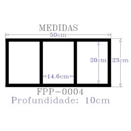 Nicho Triplo Decoração - para Banheiro Cozinha Sala Quarto 50x23x10 - Branco Tx - 3