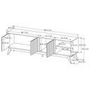 Ver imagem 3 de Rack para TV até 75 Polegadas Ripado Retrô Pés em Madeira Maciça 100% MDF 180cm Buriti Bege
