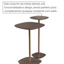 Ver imagem 6 de Conjunto Mesa Lateral Florença Alta e Baixa - Lf 049